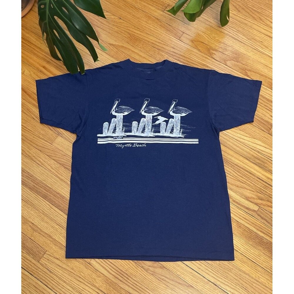 Vintage 80s 90s Large Myrtle Beach SC Pelican Beach Single Stitch T-Shirt USA
